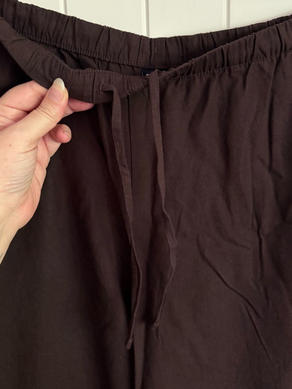 NWT Gap Linen-Blend Easy Wide-Leg Pants in Terra Brown Size Medium Dark Brown - Picture 6 of 11